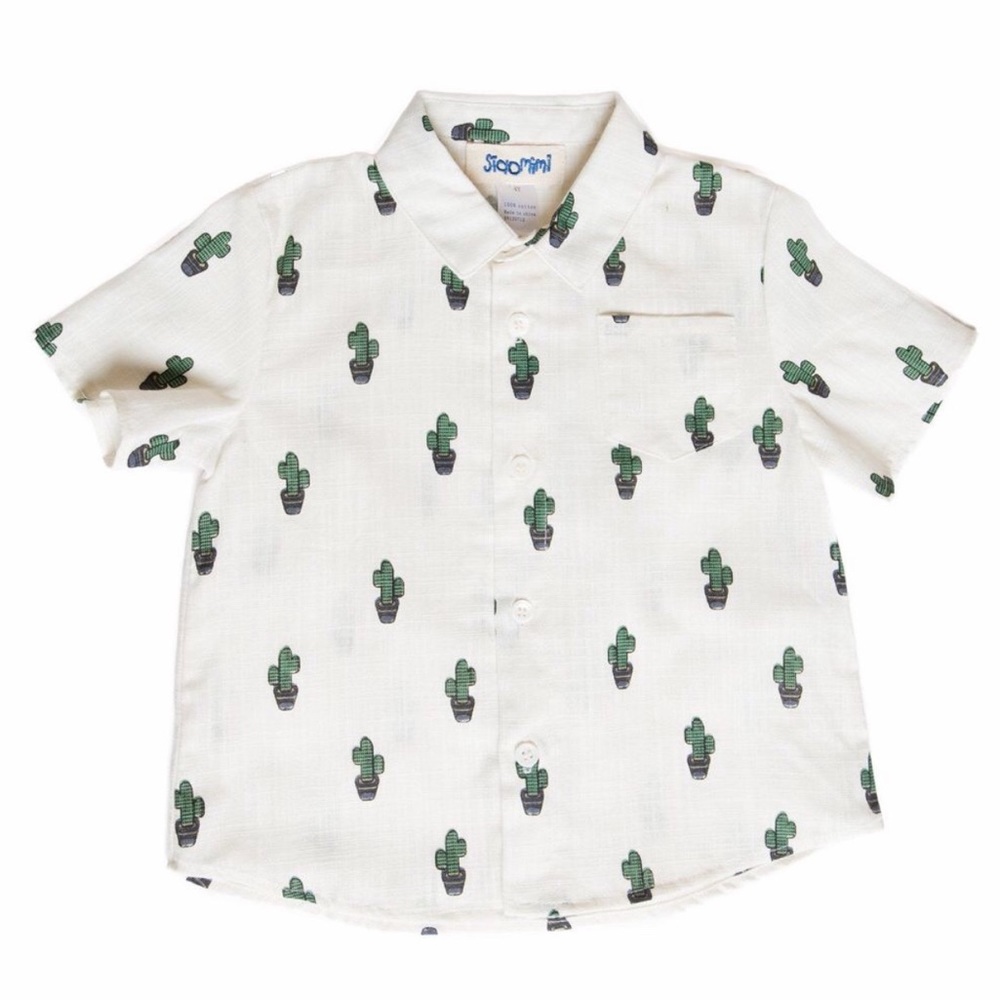 Siaomimi Cactus Shirt Collared Button Down Shirt